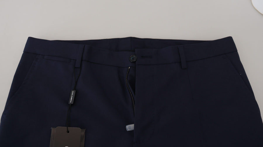 Dolce & Gabbana 73% Cotton trousers in navy