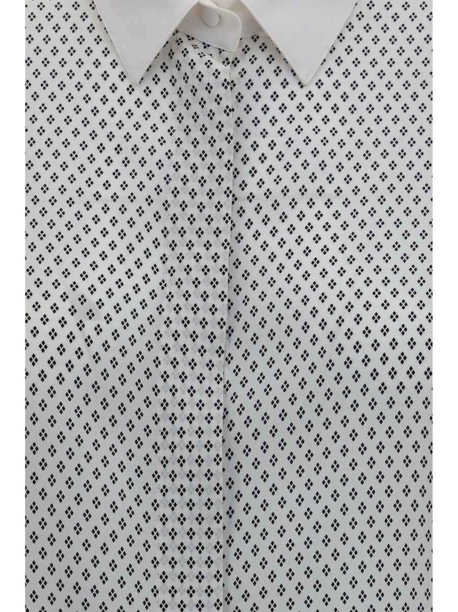 Silk Shirt Diamond Print Off White-Black White/black