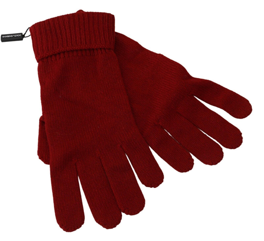 Dolce & Gabbana 100% Cashmere gloves in red