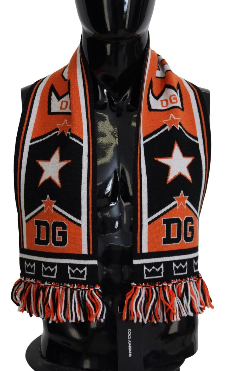 Multicolor Dg Logo Printed Men Neck Wrap Shawl Scarf Wool Cashmere