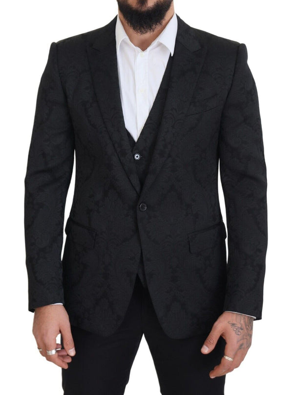 Dolce & Gabbana 56% Polyester suit in black