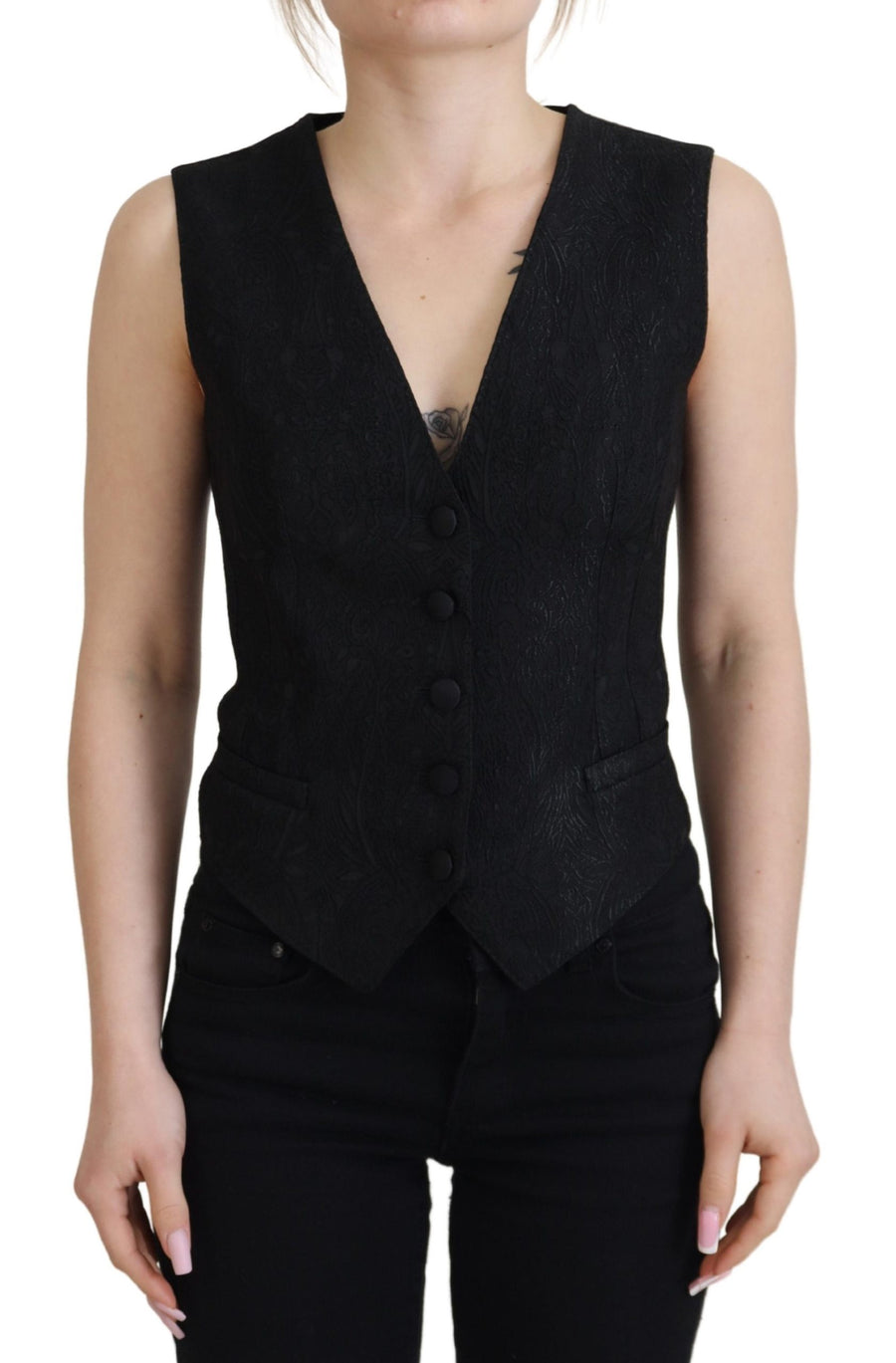Dolce & Gabbana 59% Virgin Wool vest in black