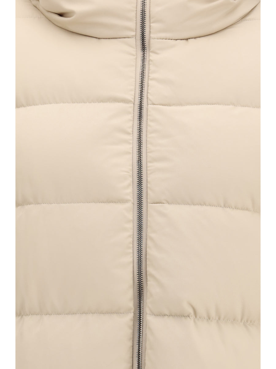 Quilted Down Jacket Light Beige Outer: Polyester Puffer