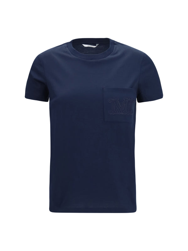 Max Mara 100% cotton t-shirt in navy
