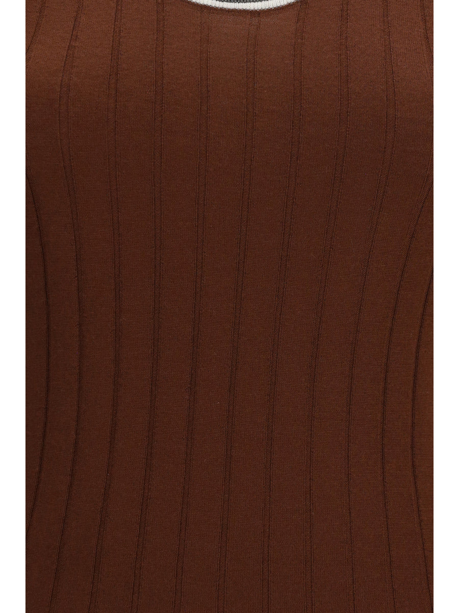 Top Ribbed Jersey Mulberry-Panama Mulberry/panama Fleece Wool (ovis Aries) Tops