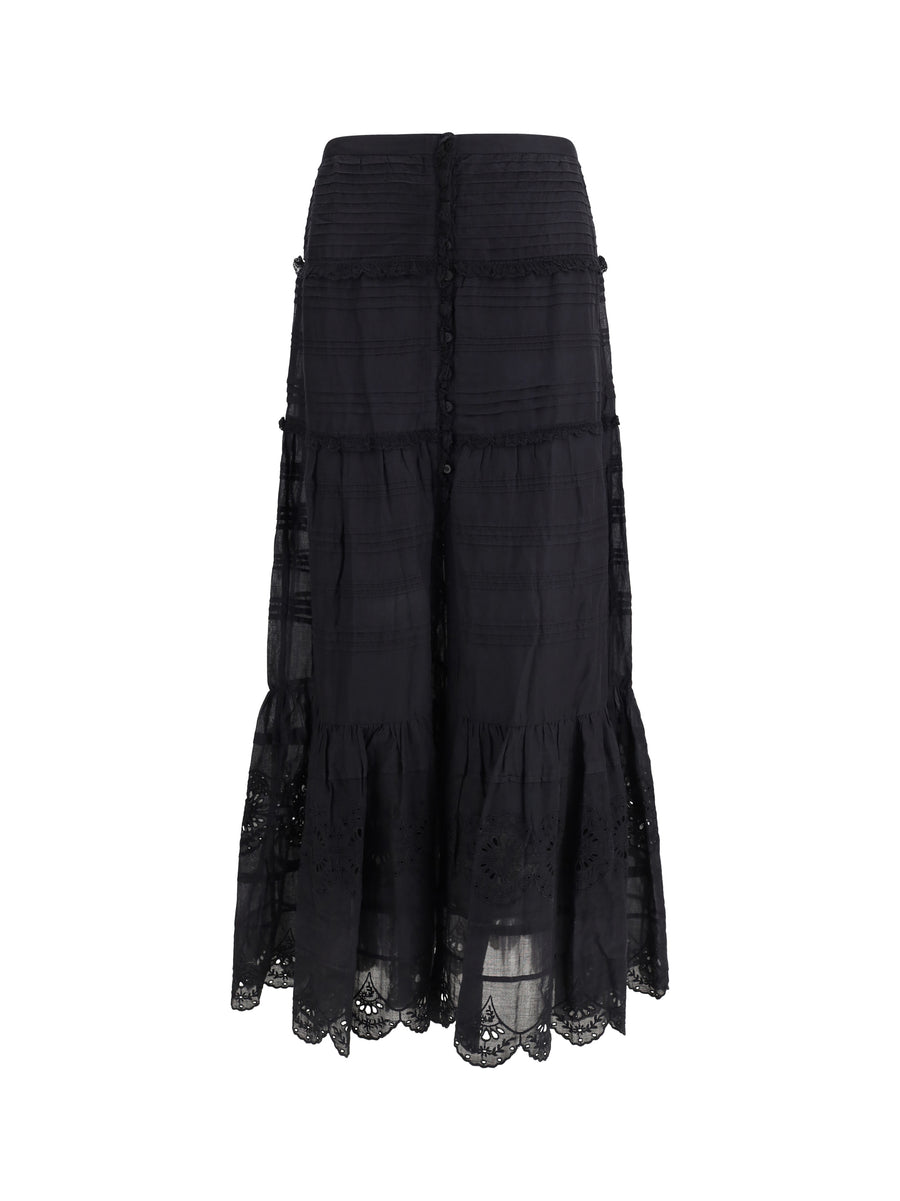 Marant Etoile 34% Viscose; 33% Cotton; 33% Fabric skirt in black