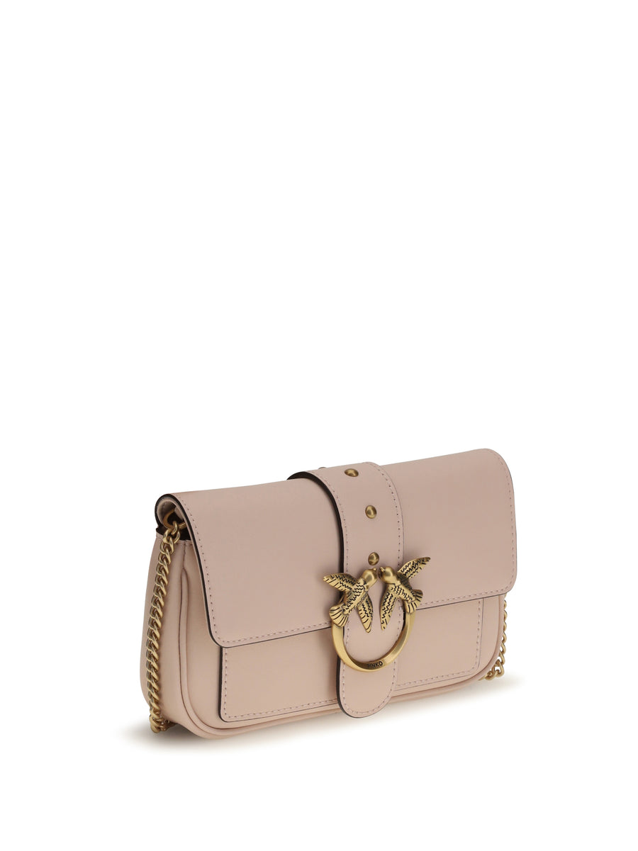 Leather Shoulder Bag Love One Cameo Pink Pink/antique Gold Calf
