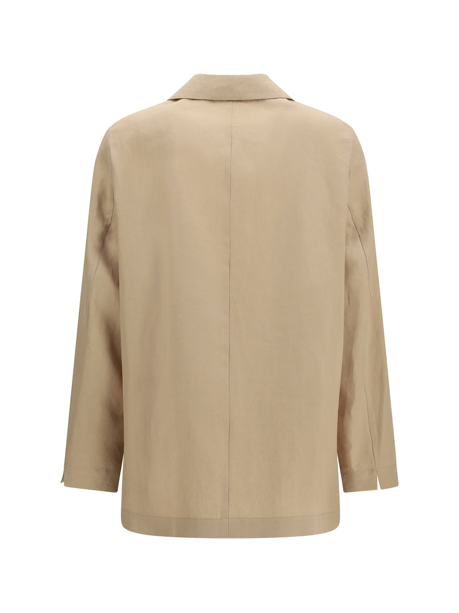 Jacket Wool-Cotton Beige Wool (ovis Aries) Blazers