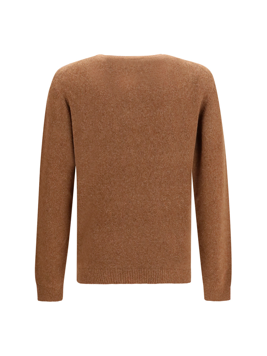 Sweater Wool And Camel Brown Merino (ovis Aries)