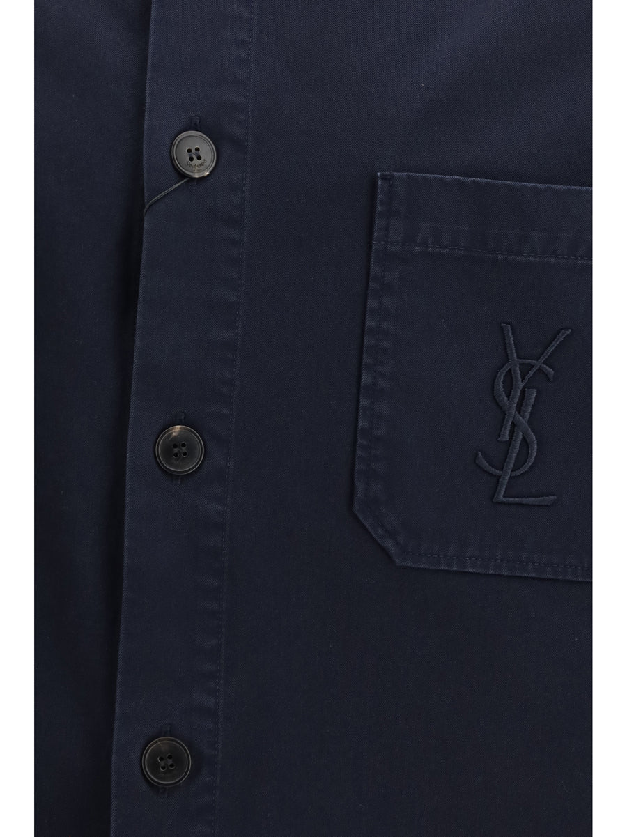 Overshirt Cassandre Dark Purple Gabardine Cotton Shirt