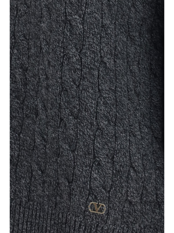 Sweater Virgin Wool Anthracite Melange Merino (ovis Aries)