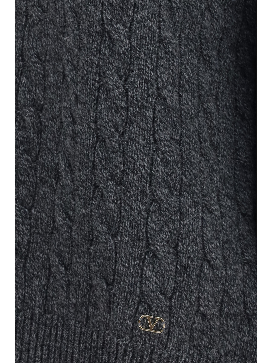 Sweater Virgin Wool Anthracite Melange Merino (ovis Aries)