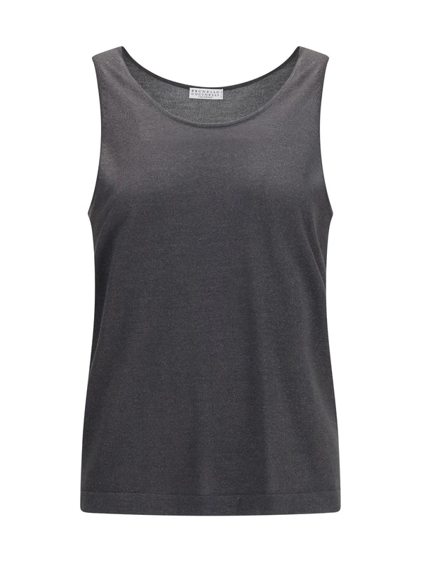 Brunello Cucinelli 51% cashmere tank top in gray
