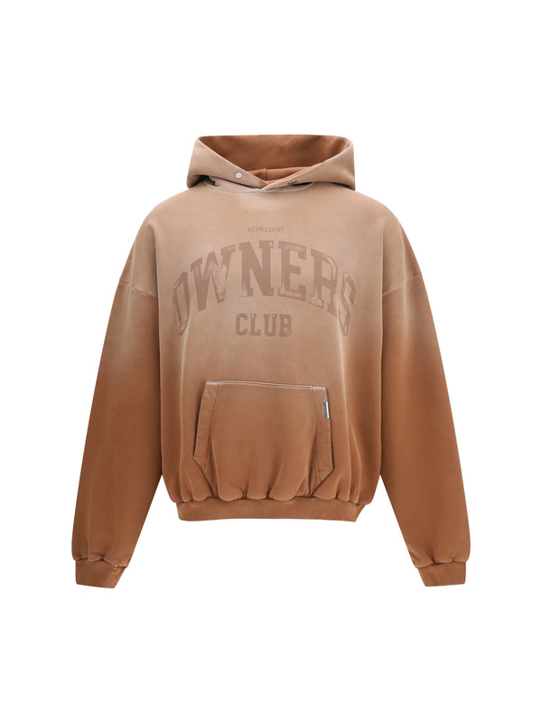 Represent 100% Cotton hoodie in brown