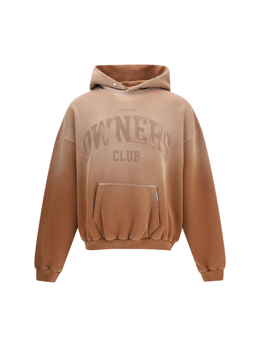 Represent 100% Cotton hoodie in brown