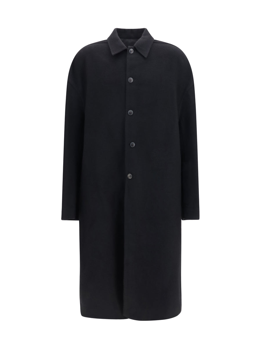 Rick Owens 100% Merino Wool coat in black