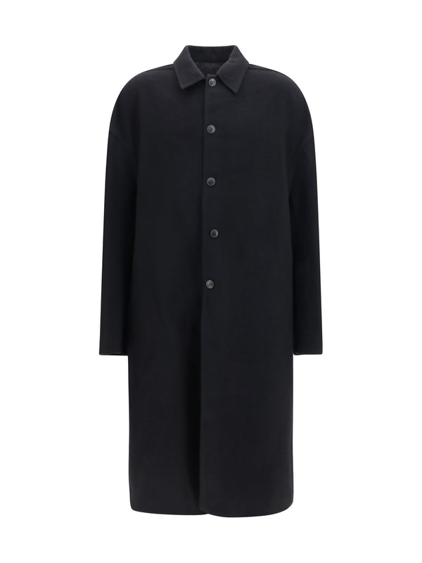Rick Owens 100% Merino Wool coat in black