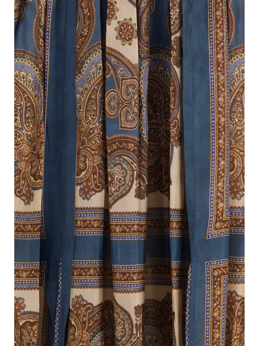 Maxi Dress Mahon Silk Blue