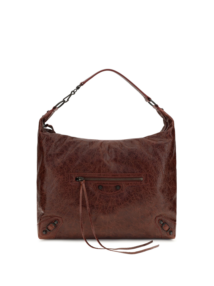 Hobo Shoulder Bag Le City Berry Red Lambskin