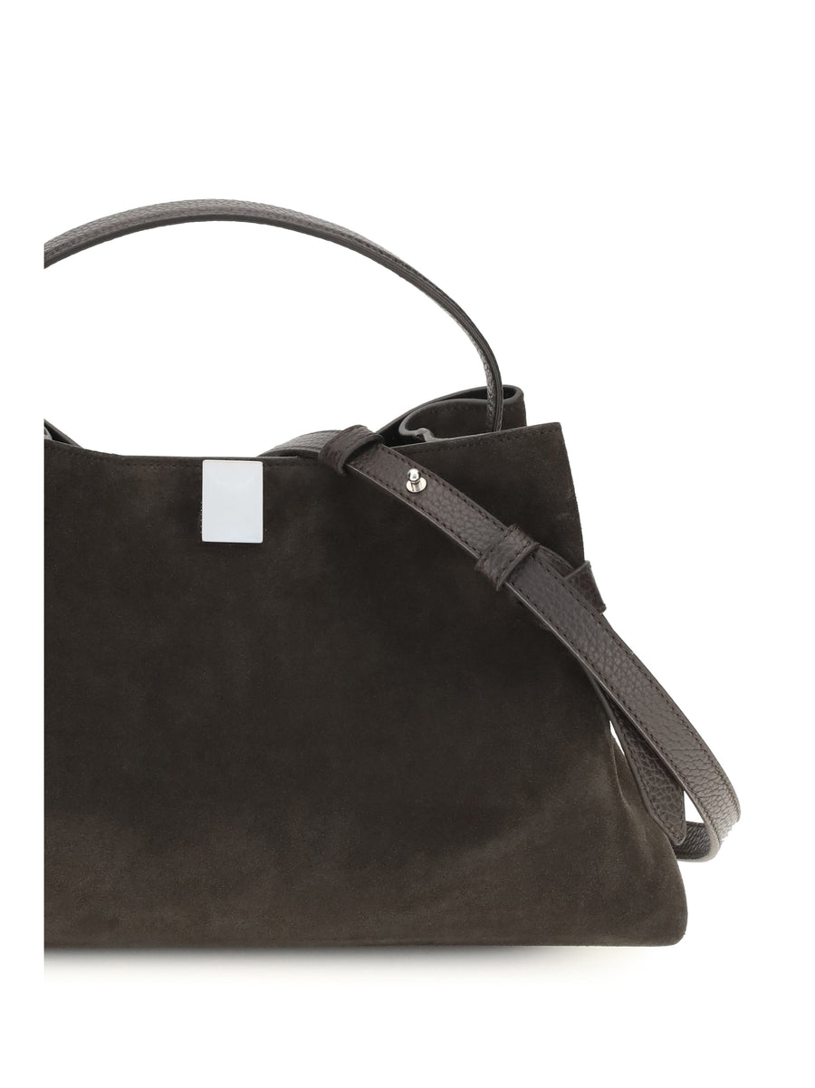 Shoulder Bag Gyoza Suede Ganache Calf Leather