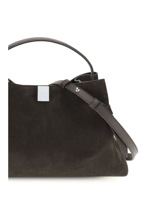 Shoulder Bag Gyoza Suede Ganache Calf Leather