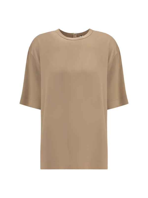 Satin T-Shirt Latte Viscose T-shirts & Jerseys