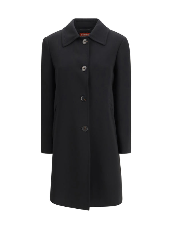 Max Mara Studio Outer: 71% Triacetate coat in black