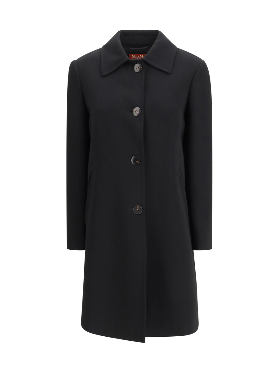 Max Mara Studio Outer: 71% Triacetate coat in black