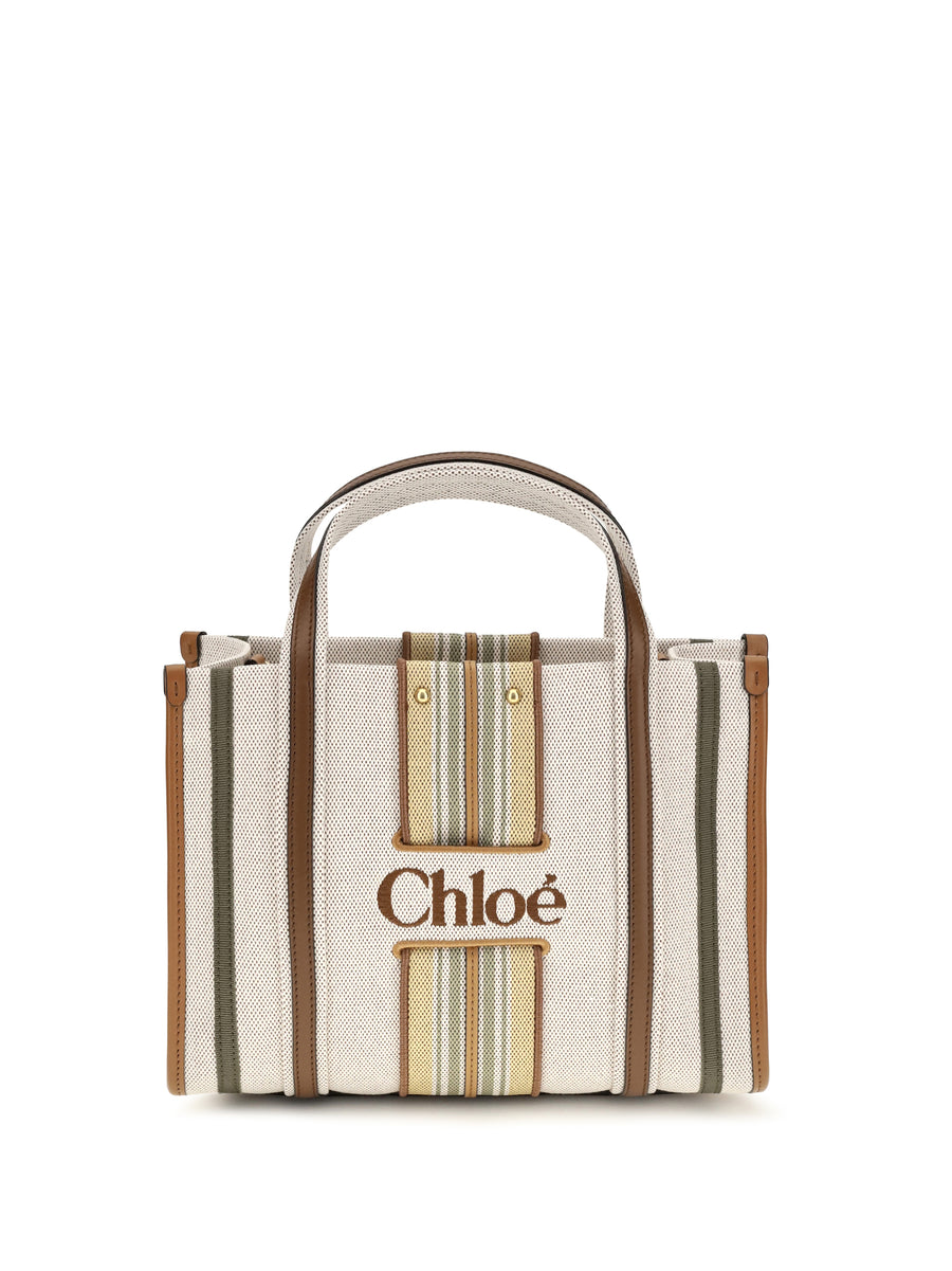 Small Woody Loop Canvas Tote Bag Pure Brown Cotton; Viscose Shoulder