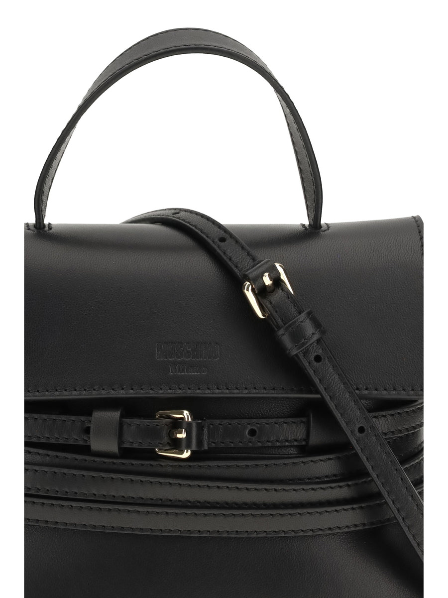 Handbag Tie Me Black Calf Leather Handbags
