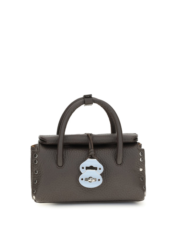 Zanellato 100% calf leather top handle bag in brown