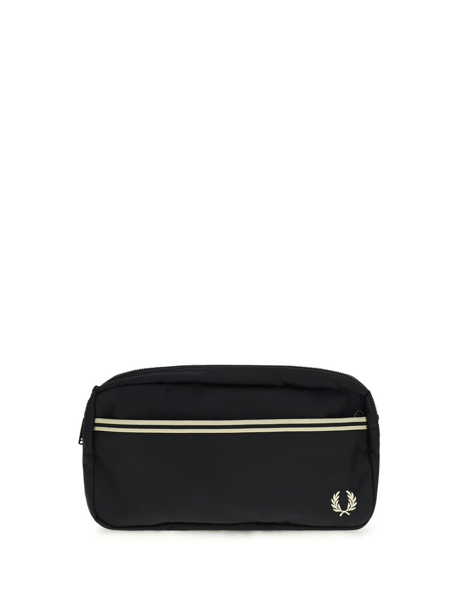 Fred Perry 100% Recycled Polyamide shoulder bag in black