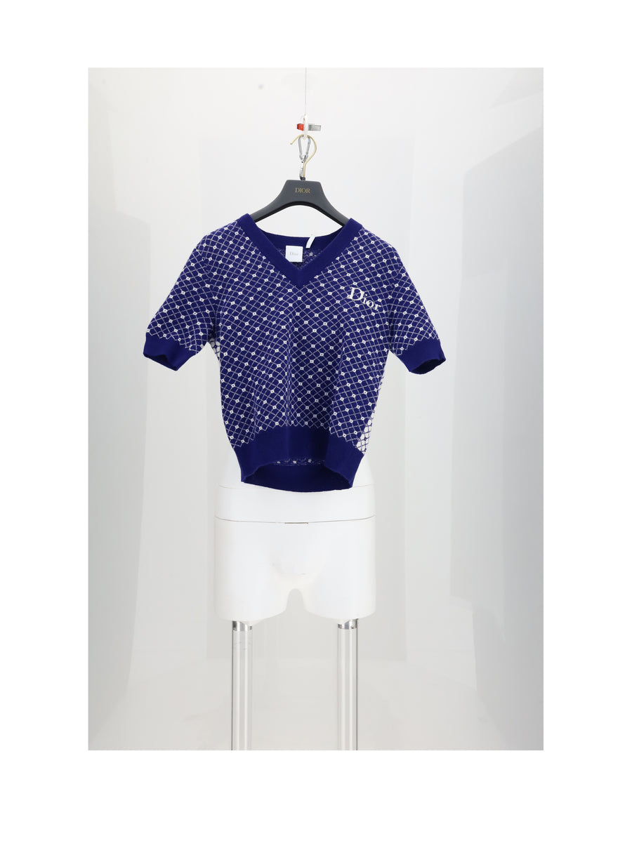 Jacquard Knit Ba-Cannage Blue General Polyamide Knitwear