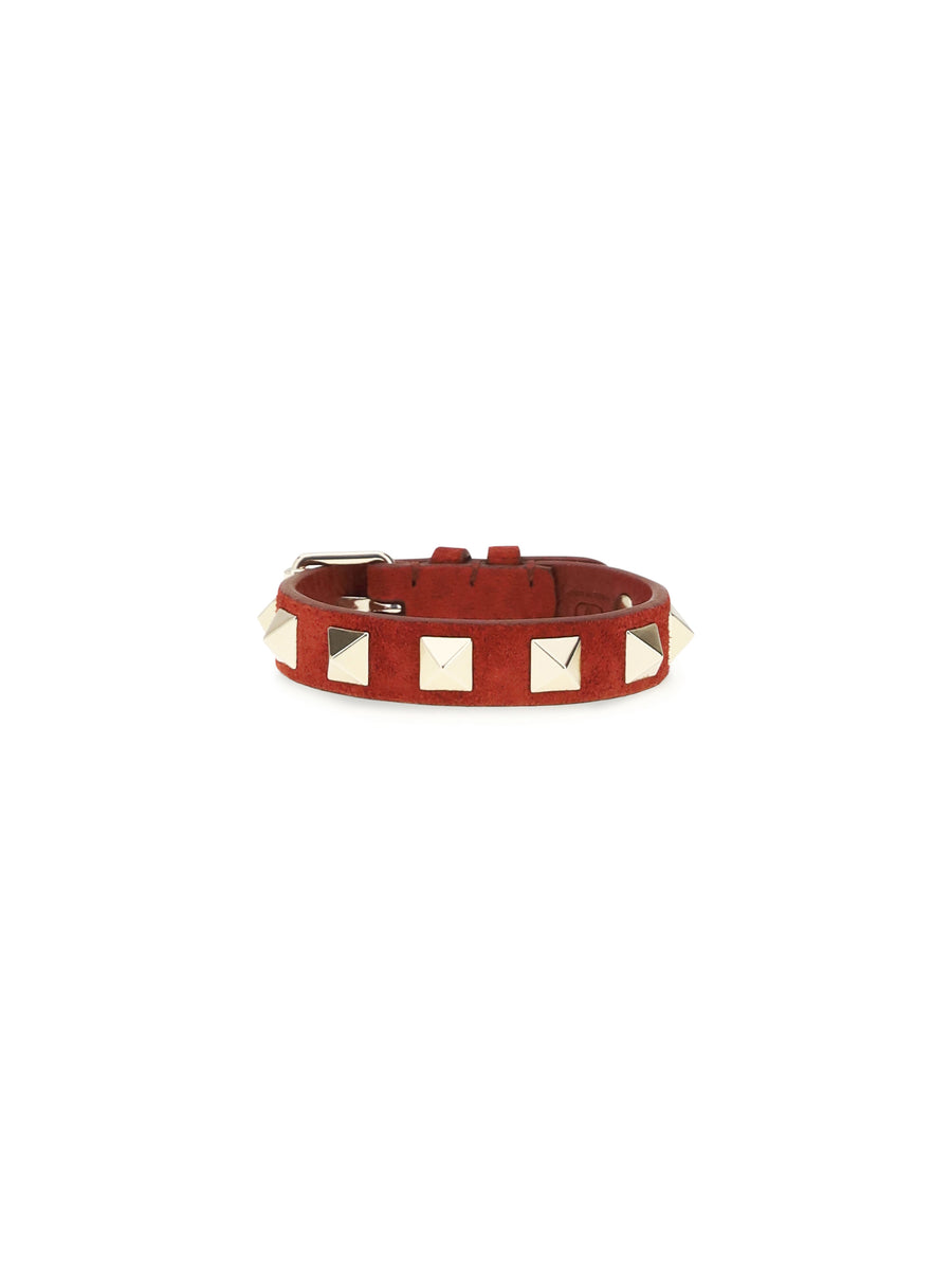 Bracelet Rockstud Russet Red Calf Leather Bracelets