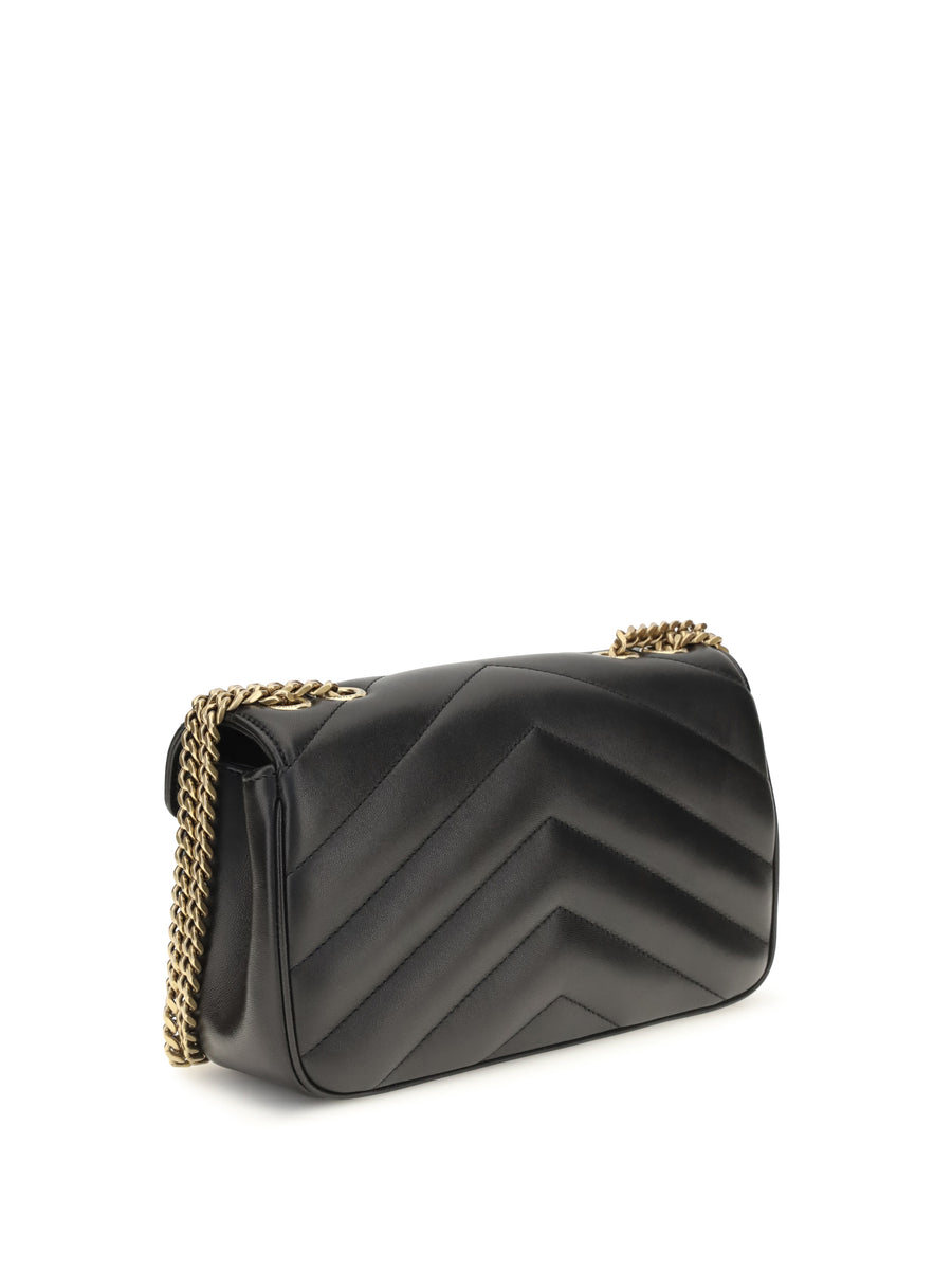 Leather Crossbody Bag Loulou Black Lamb Shoulder