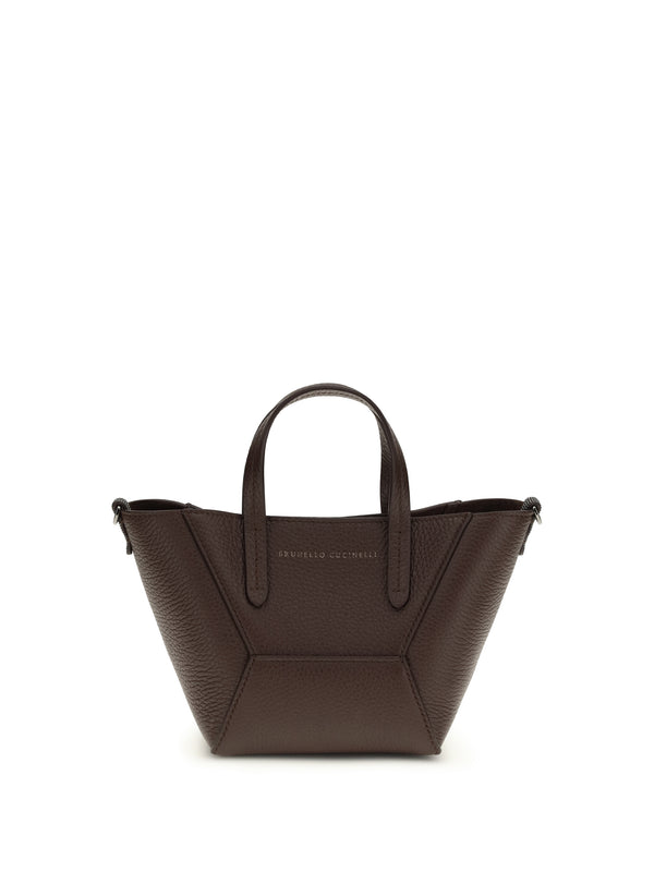 Brunello Cucinelli 100% Calf Leather (Bos Taurus) shoulder bag in burgundy