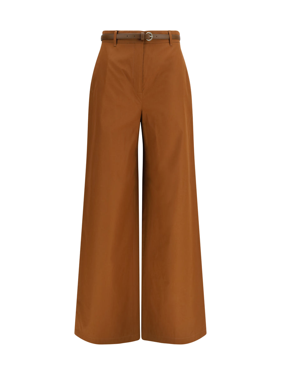 Max Mara Studio 100% cotton trousers in brown