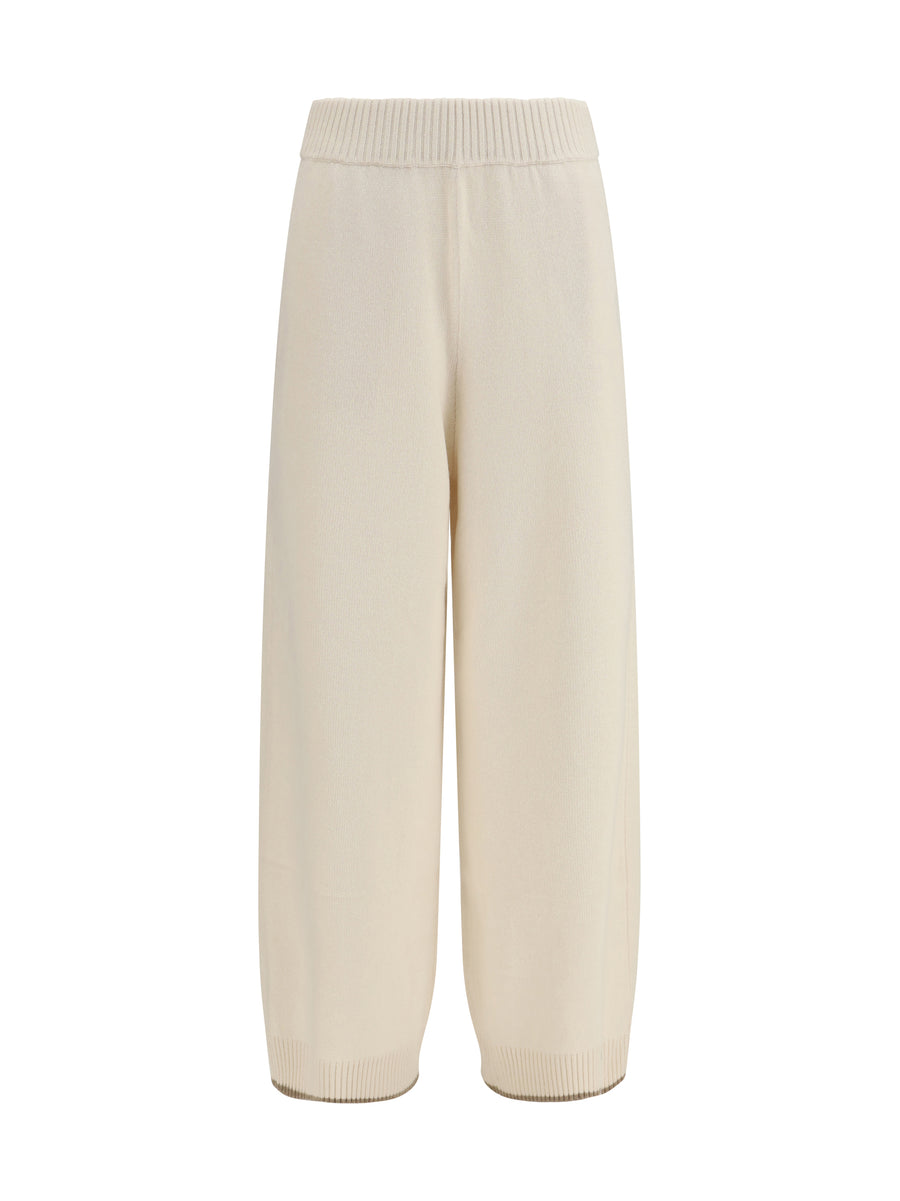 Cashmere Trousers English White+brown Kashmir/capra Hircus