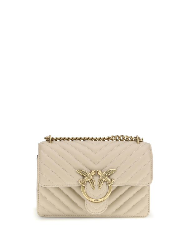 Pinko 100% Calf Leather (Bos Taurus) shoulder bag in beige