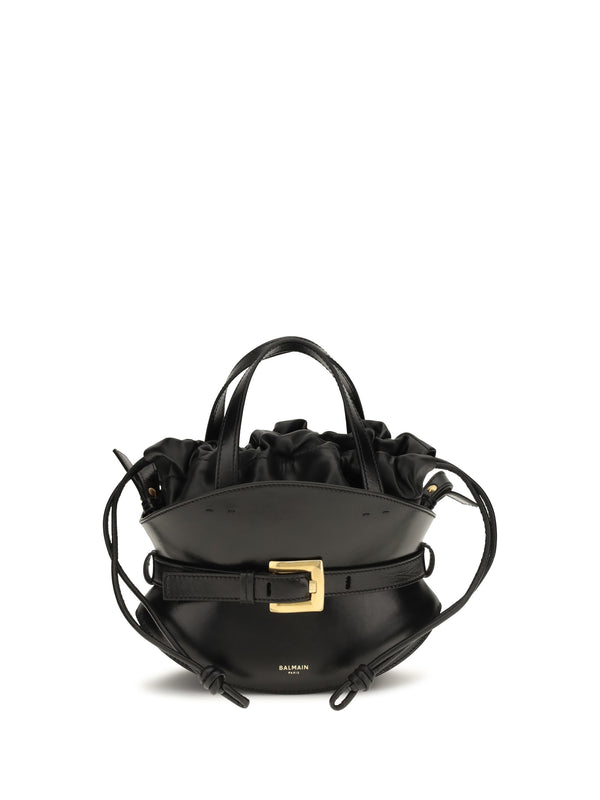 Balmain 100% Calf Leather Bos Taurus shoulder bag in black