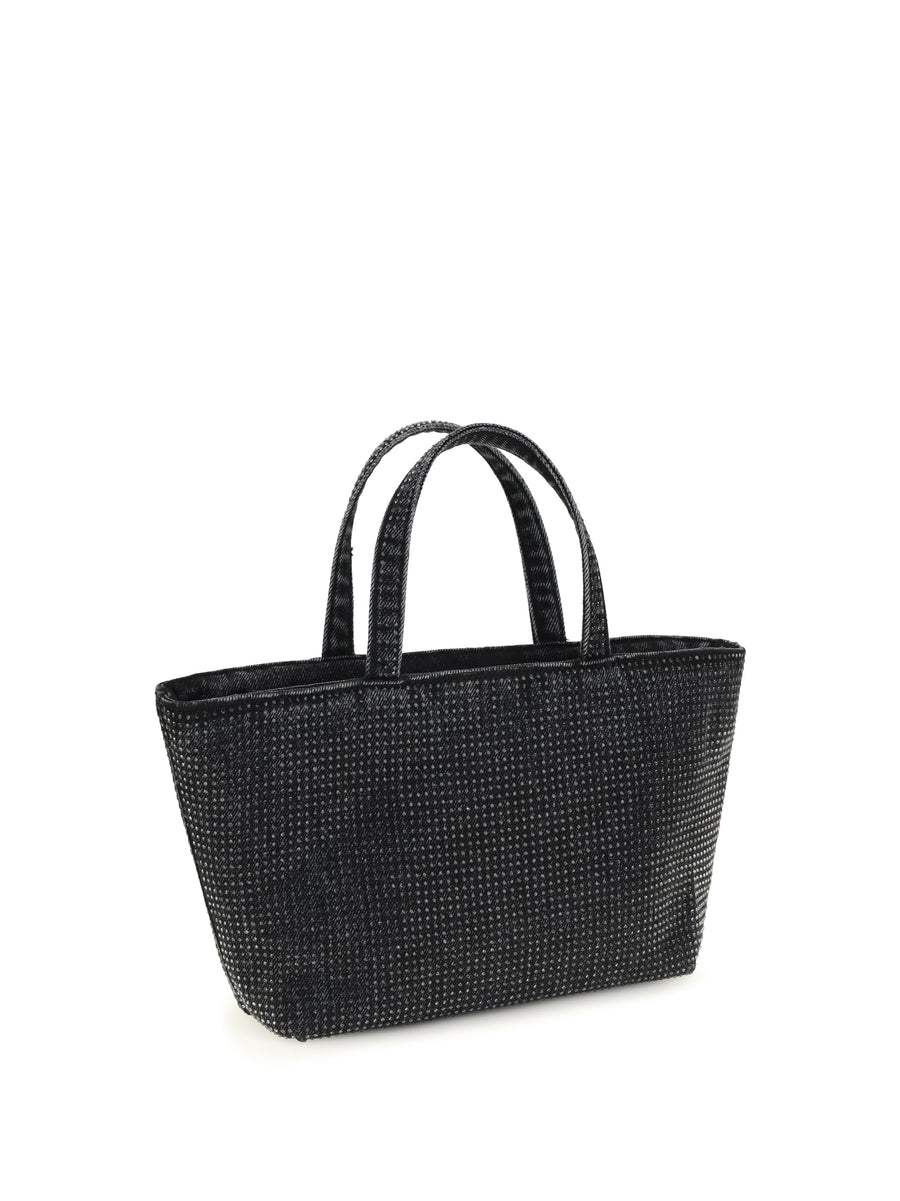 Tote Bag Punch Small Grey Aged Cotton Shoulder