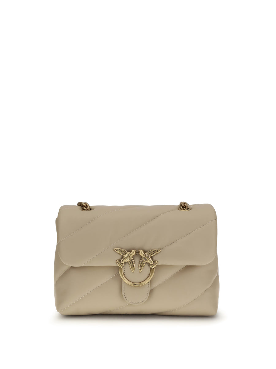 Shoulder Bag Love Classic Beige-Smoke Grey-Antique Gold Beige/smoke Grey/antique Calf Leather