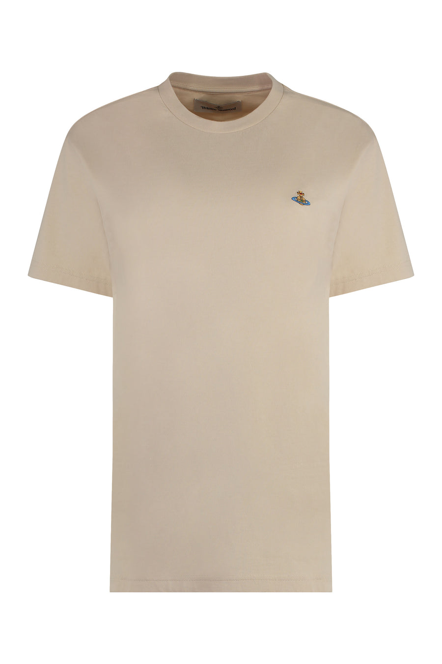 Crew-Neck Organic Cotton T-Shirt Beige T-shirts & Jerseys