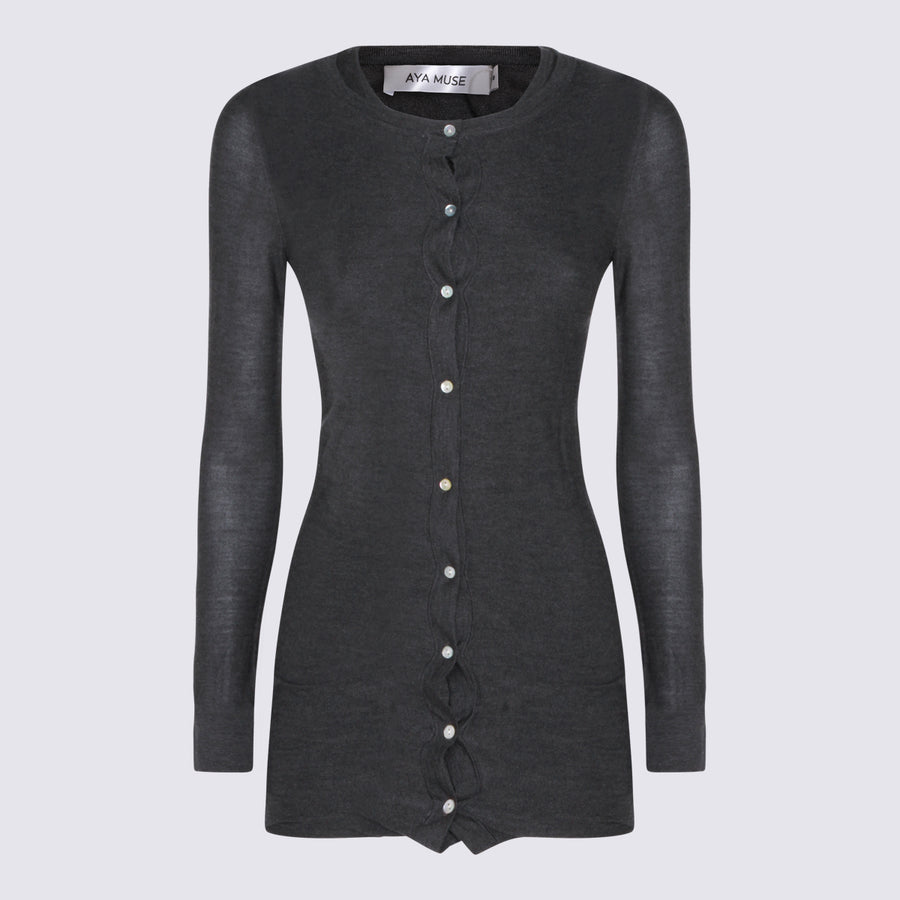 Aya Muse 85% Silk dress in charcoal