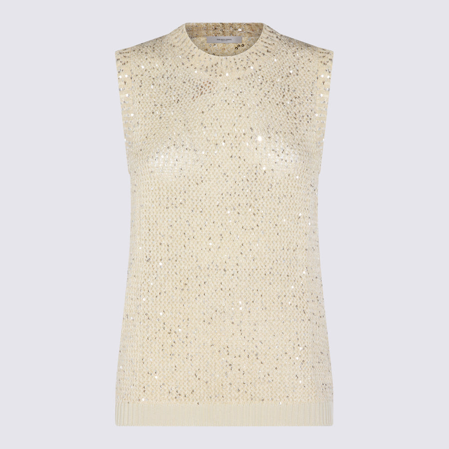 Golden Goose 100% Cotton sleeveless sweater in white