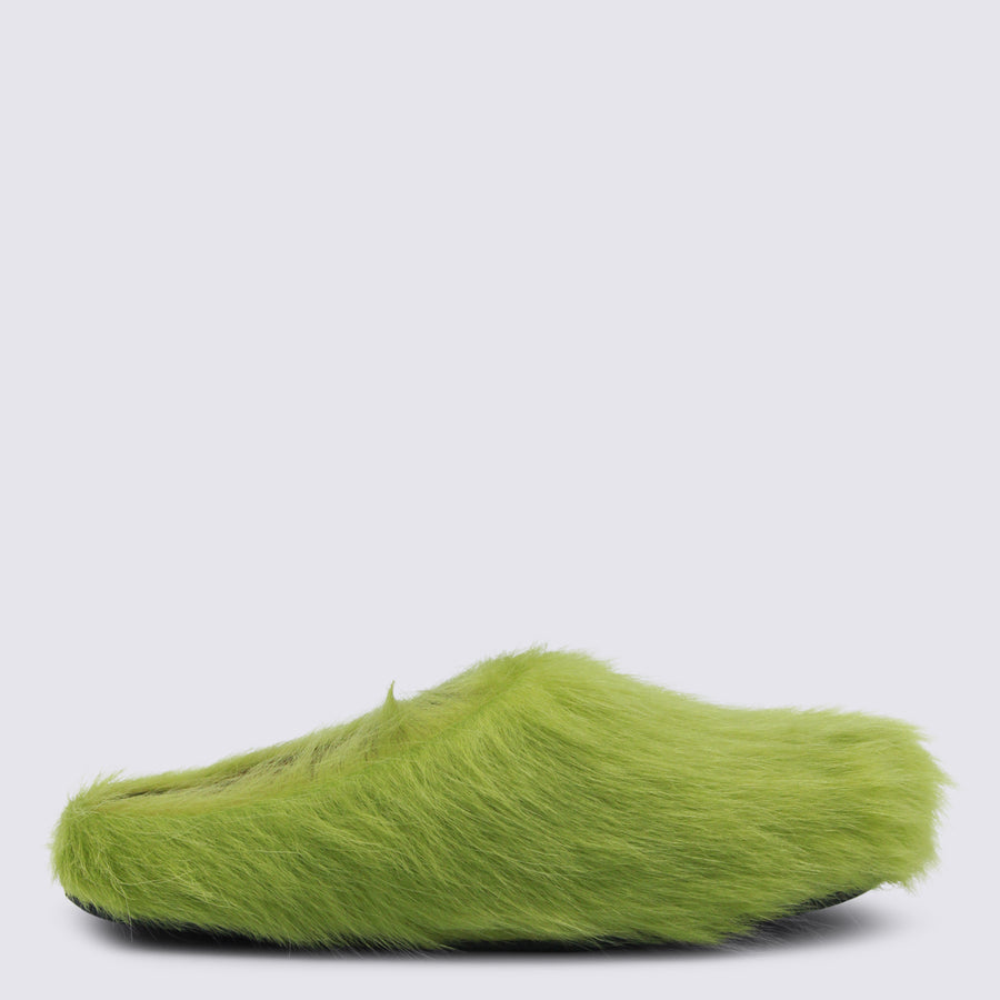 Marni Fur upper sandal in green