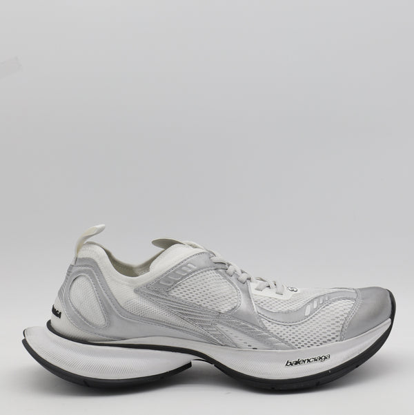 Balenciaga Mesh and textured upper with rubber sole sneaker in white