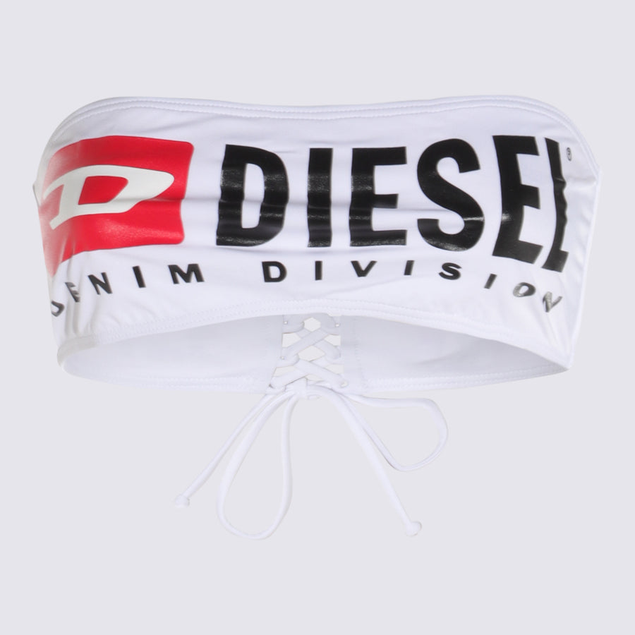 Diesel 78% Polyamide bandeau top in white