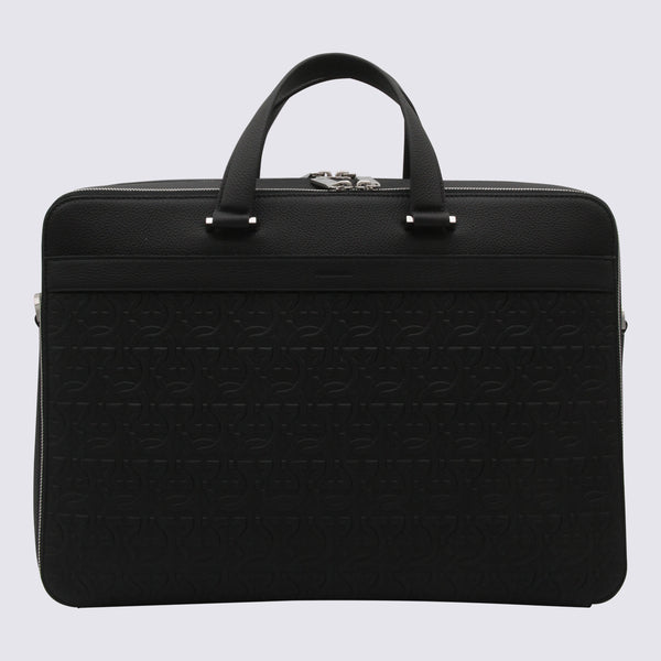 Ferragamo Leather briefcase in black