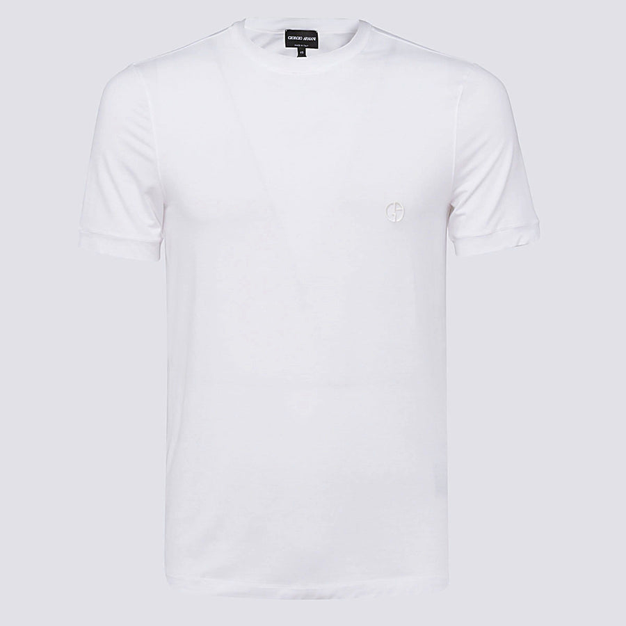 Giorgio Armani 90% Viscose t-shirt in white